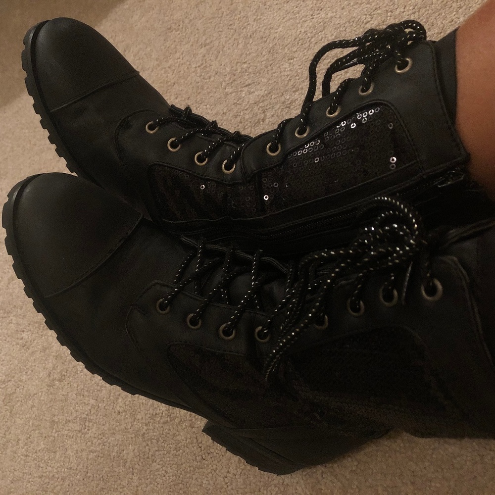 Gia Mia Dancewear Women's Sequin Combat Boot